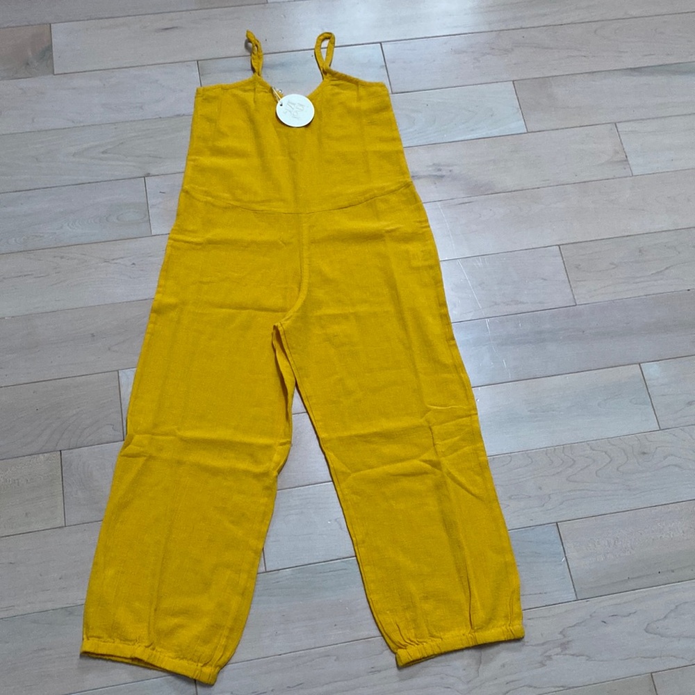 Suzie Kondi kids girls gauze cotton stretch yellow Gold Fusion jumpsuit